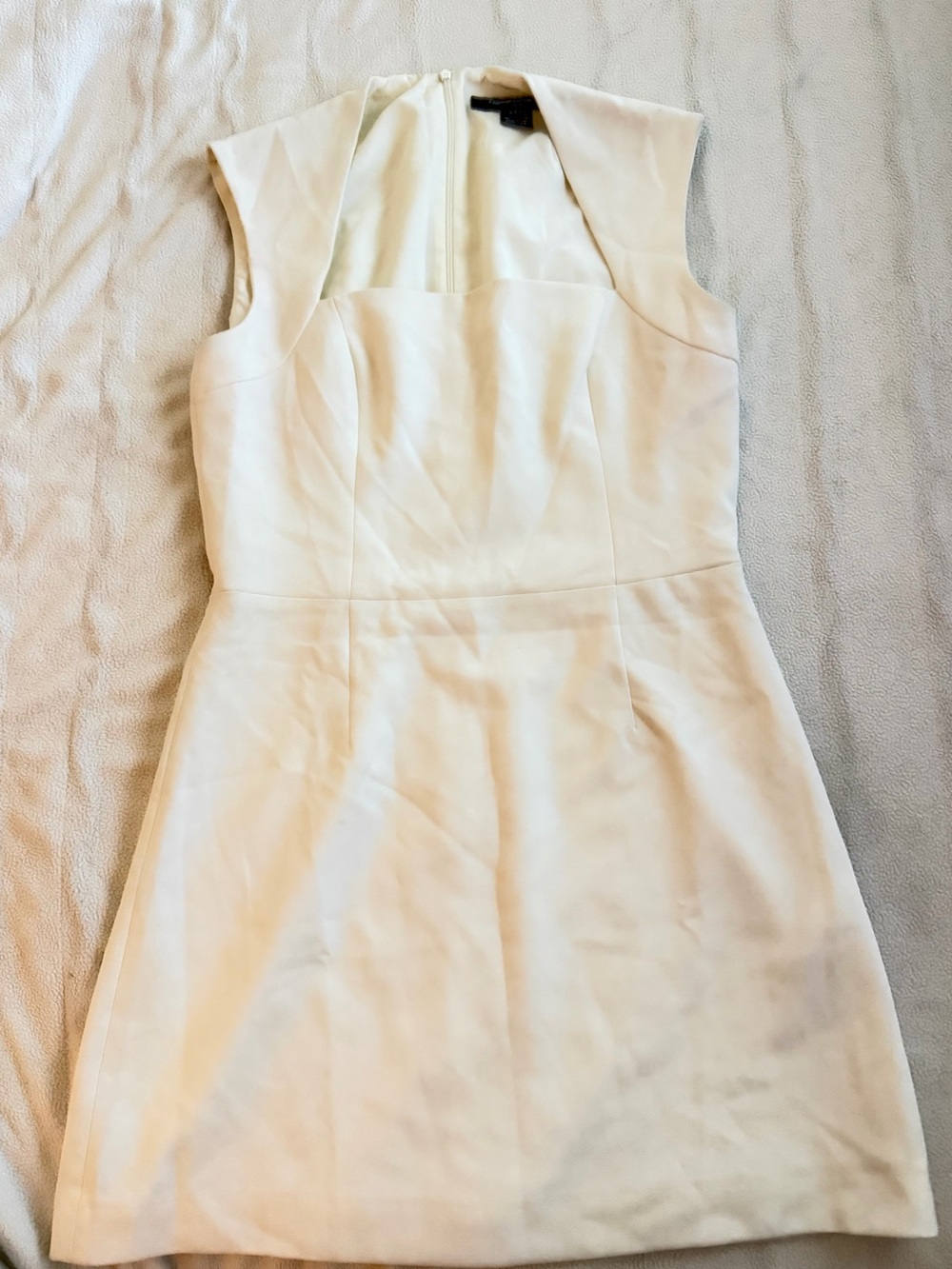 French Connection Whisper Ruth Square Neck Mini Dress White Size 8 NWOT - Picture 7 of 8